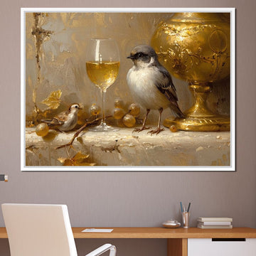 Golden Goblet and Sparrows