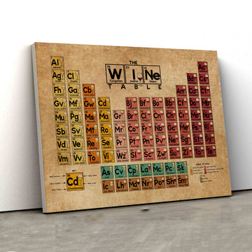 Periodic Table of Elements Canvas, Wine Canvas, Canvas For Gift