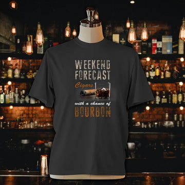 Weekend Forecast Cigars with Chance Bourbon Unisex Jersey Tee