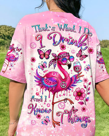 I DRINK AND I KNOW THINGS FLAMINGO ALL OVER PRINT - TLTR1507242