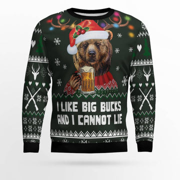 Bear Hunting and Beer Ugly Christmas Sweater