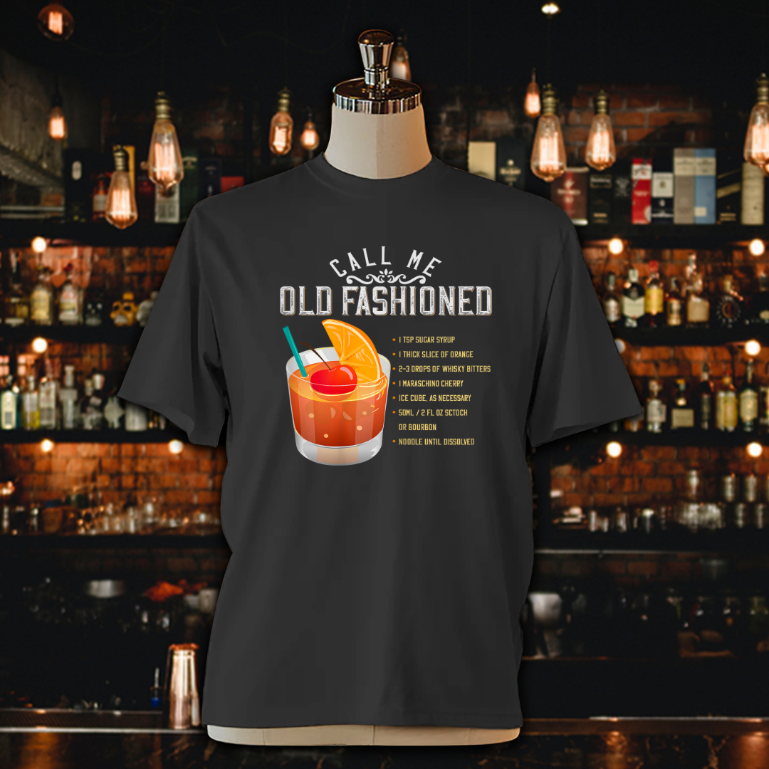 Call Me Old Fashioned Whiskey Cocktail Drinking Unisex Jersey Tee