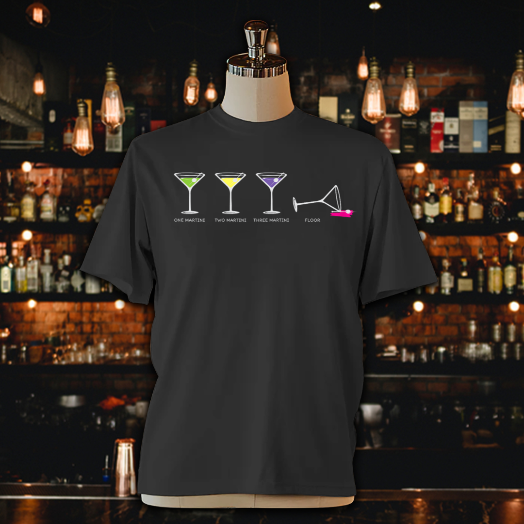 One Two Three Martini Floor for Martini Lovers Cocktail Unisex Jersey Tee