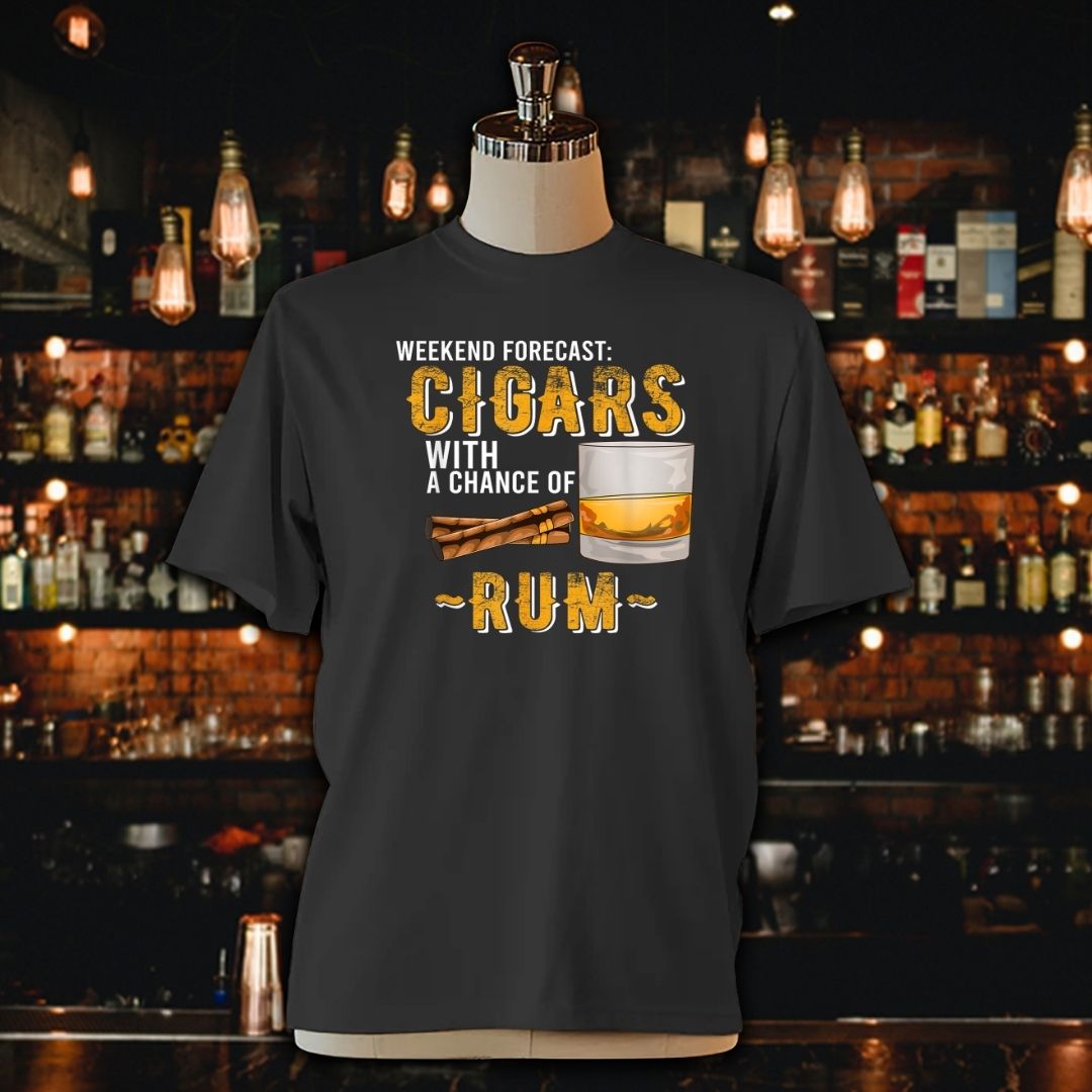 Weekend Forecast Cigars with Chance of Rum Unisex Jersey Tee