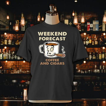 Weekend Forecast Coffee And Cigars Unisex Jersey Tee