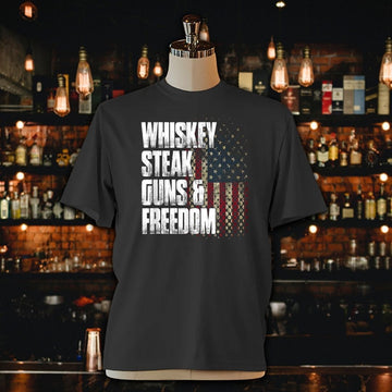 Whiskey Steak Guns & Freedom Patriotic Flag