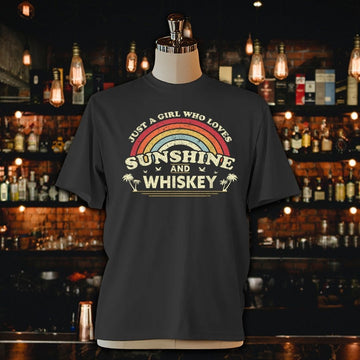 Whiskey Shirt. Just A Girl Who Loves Sunshine And Whiskey Unisex Jersey Tee