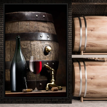 Wine Bottle and Barrel