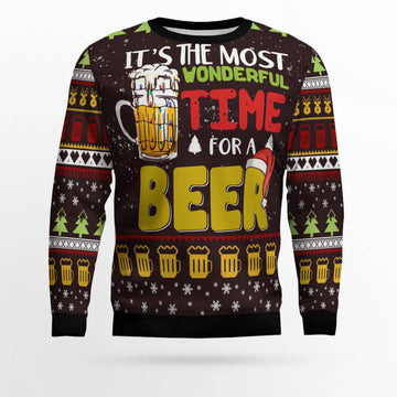 Time For Beer Ugly Christmas Sweater