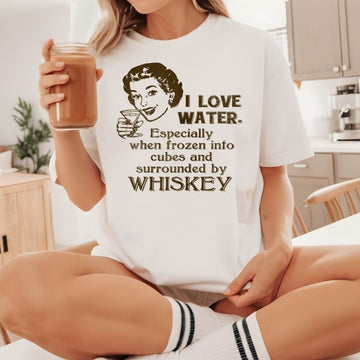 Whiskey Lovers Funny Retro Gag Unisex Jersey Tee