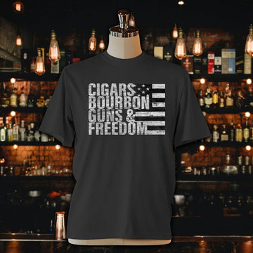 Cigars Bourbon Guns' Freedom Unisex Jersey Tee