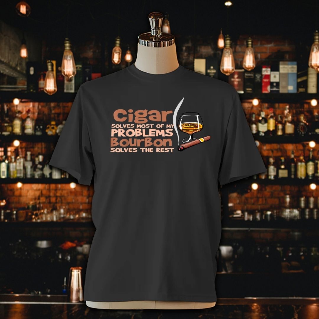 Cigar Bourbon Funny Saying Unisex Jersey Tee