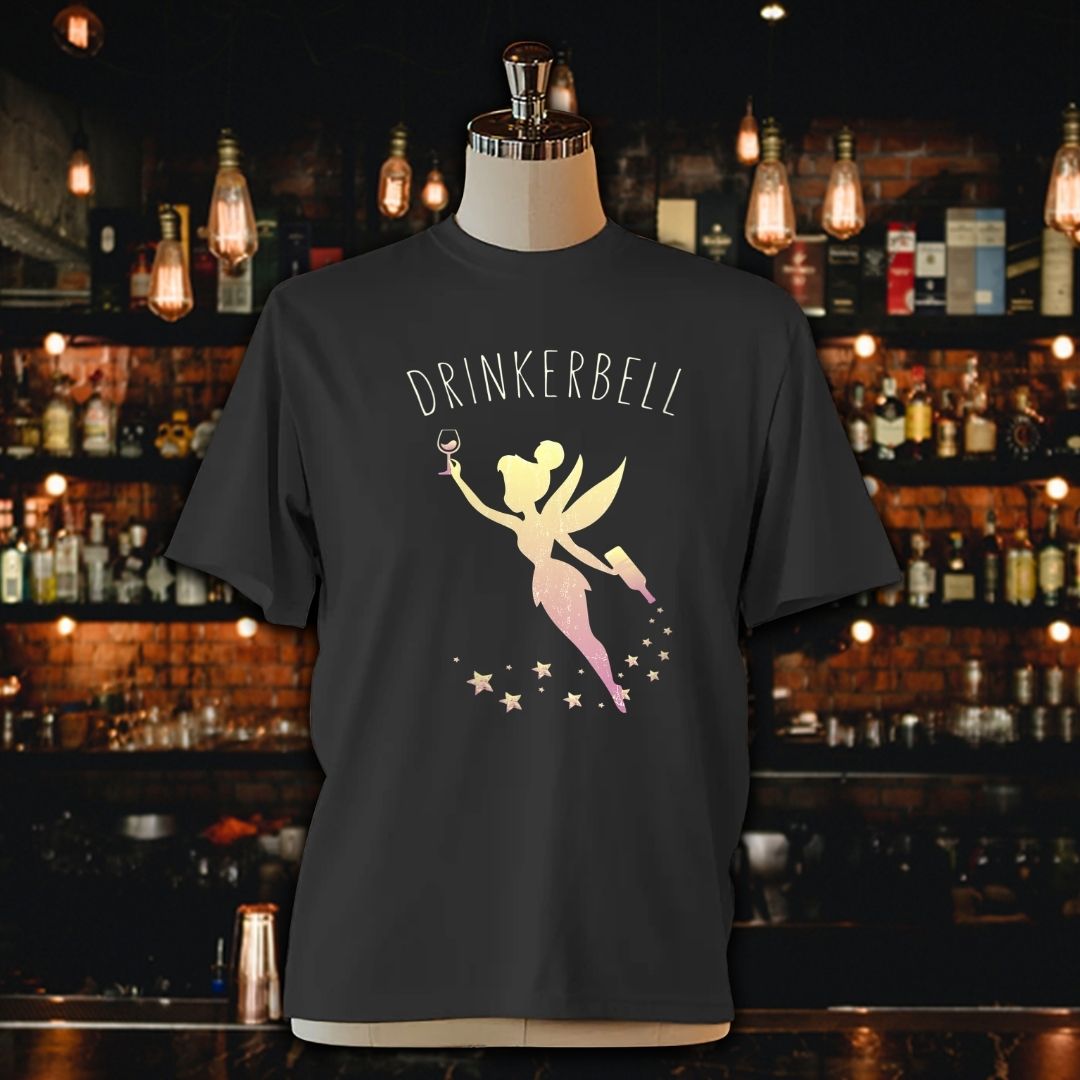 Drinkerbell Fairy Stars Cute Wine Unisex Jersey Tee