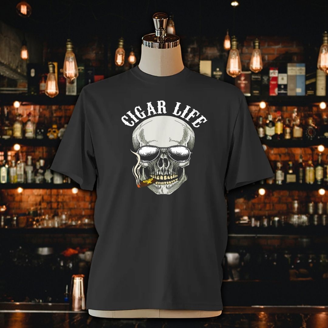 Awesome Skull Cigar Life Unisex Jersey Tee