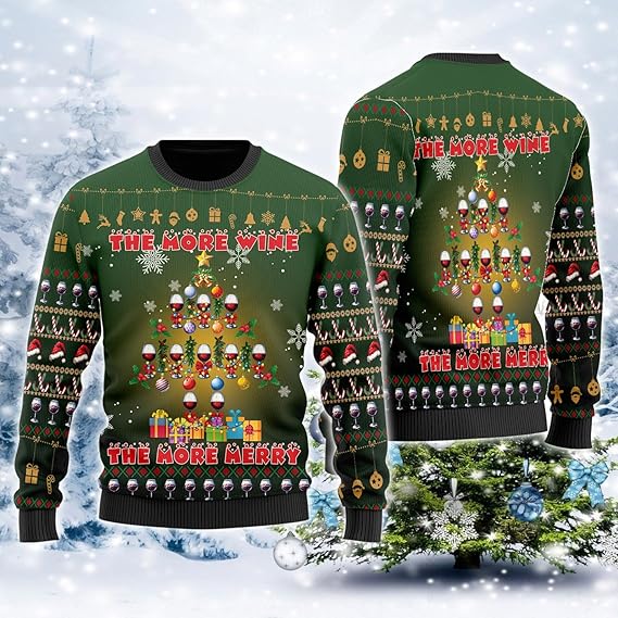 The Wine More The Merry More Ugly Christmas Sweater