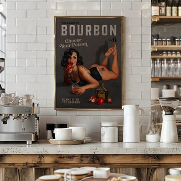 Babes of Bourbon Vol 6 Choose Your Poison Sexy Pinup - Stretched Canvas, Poster or Fine Art Print