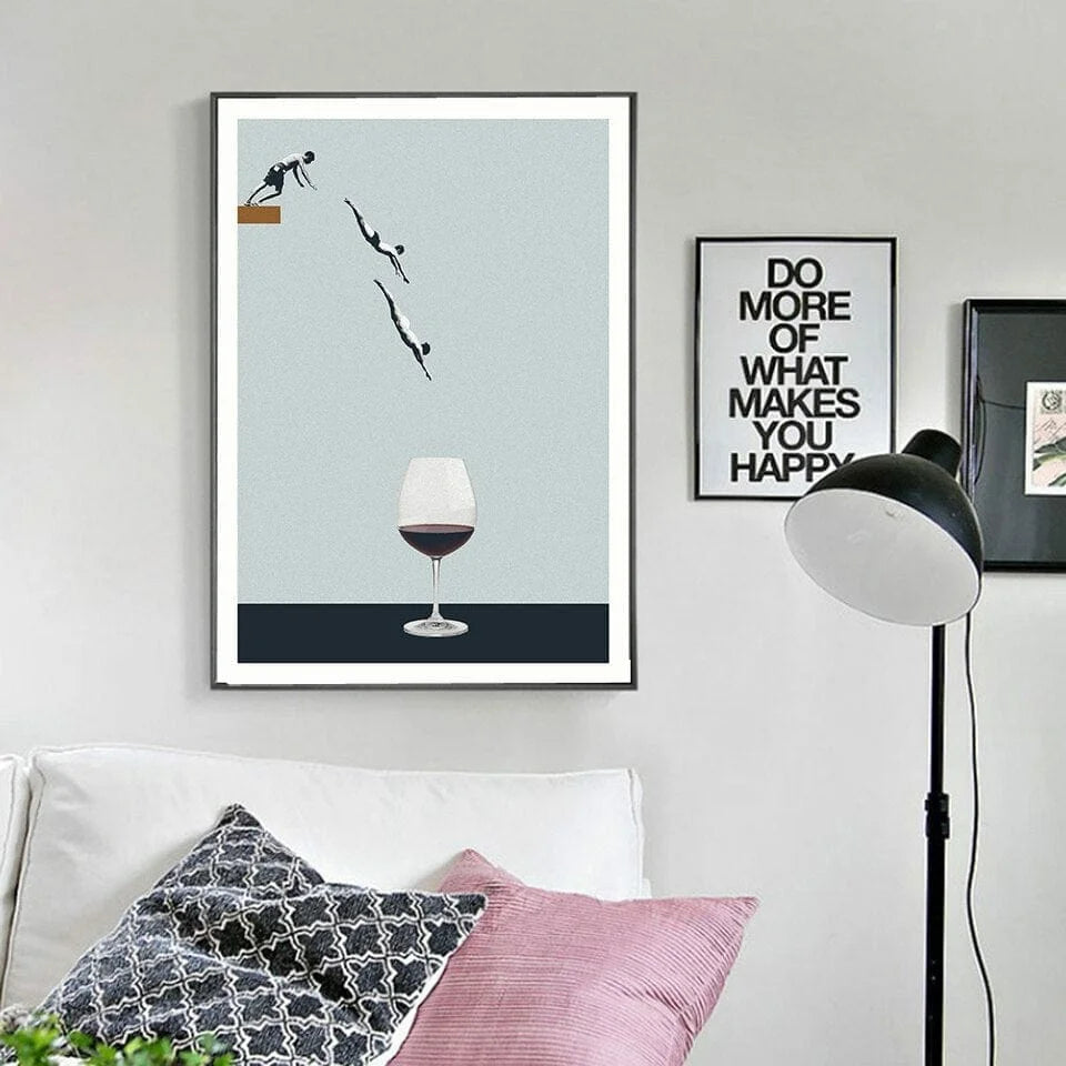 Swimming In Wine Canvas Art