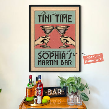 Tini Time Martini Bar - Personalized Cocktail Bar Poster