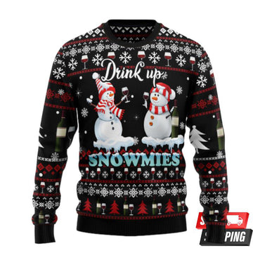 Wine Snowmies Ugly Christmas Sweaters