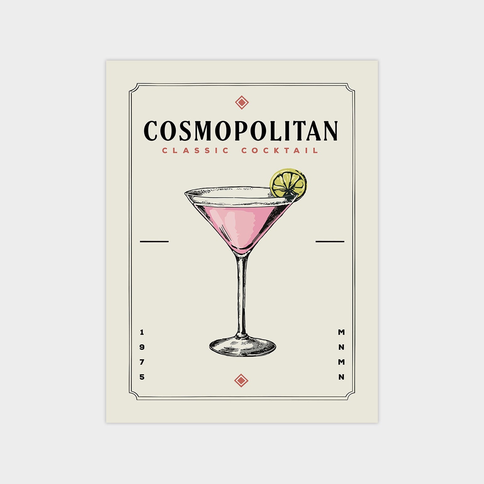 Cosmopolitan - Minimalist Cocktail Poster