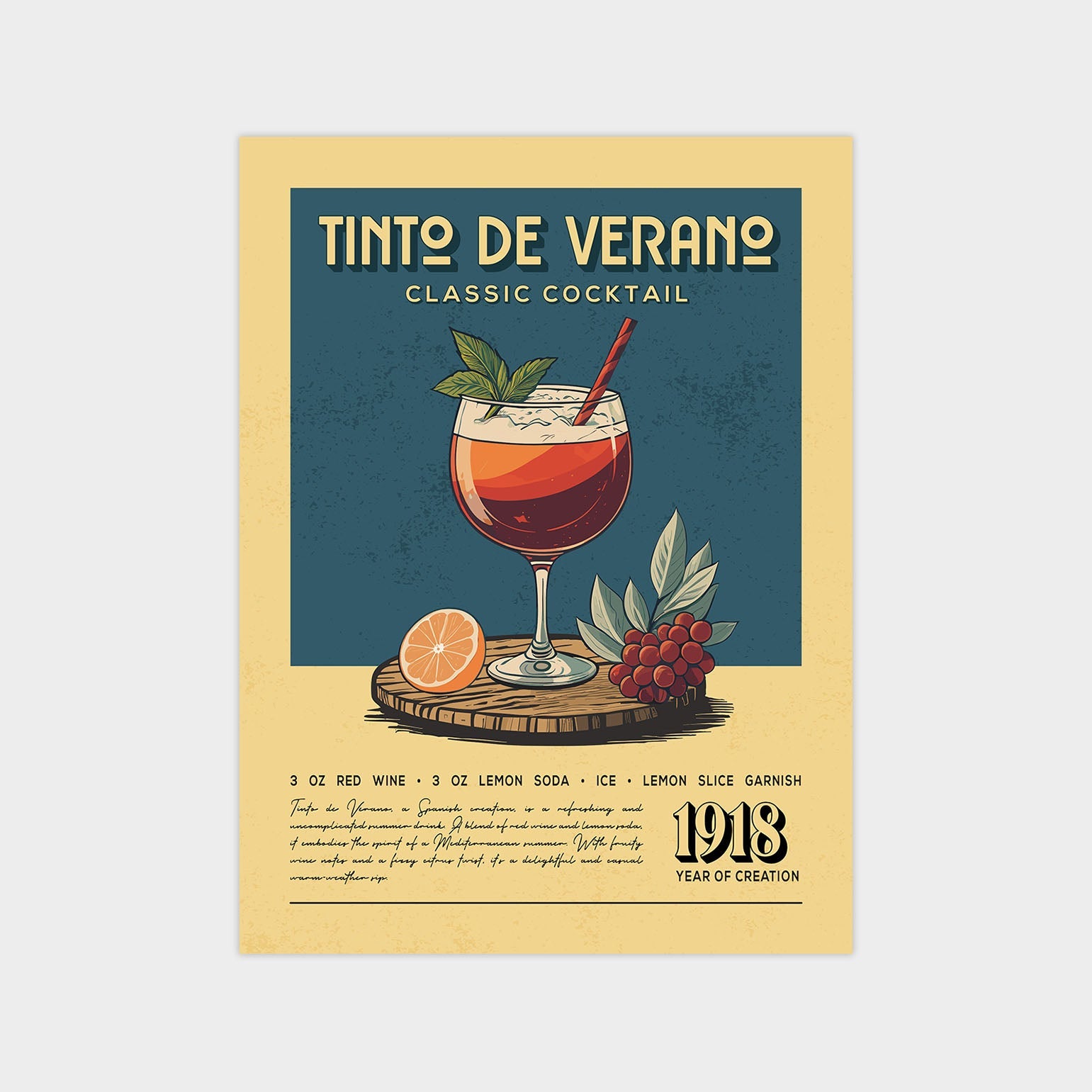 Tinto De Verano - Classic Cocktail Poster