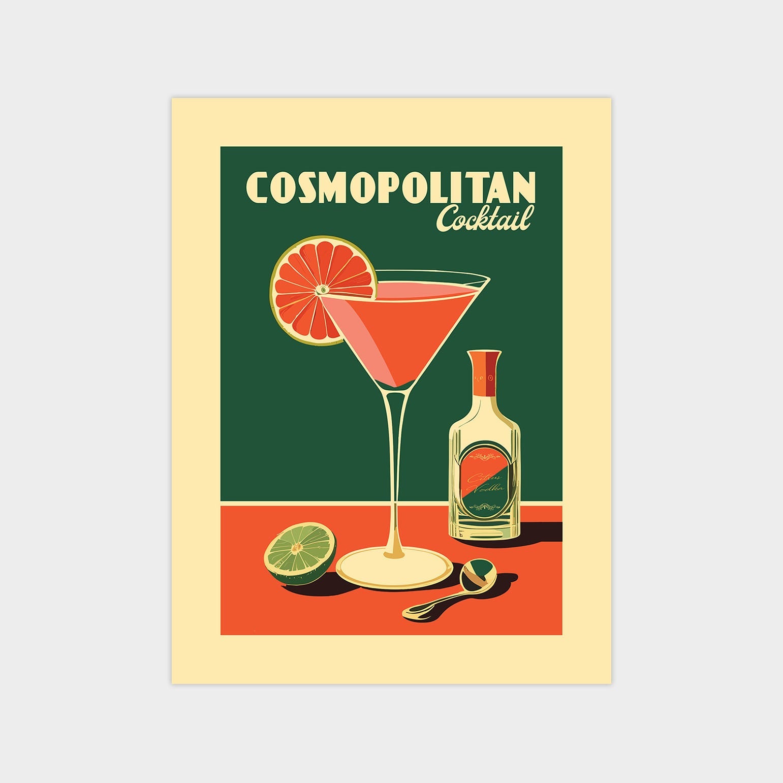 Cosmopolitan - Vintage Cocktail Poster