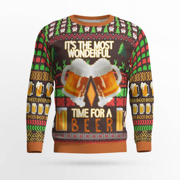 Time for a Beer Ugly Christmas Sweater