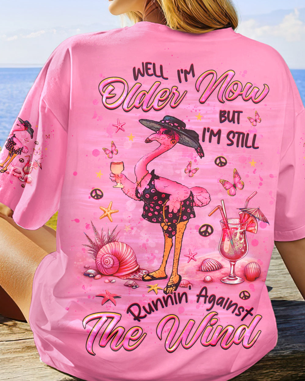 RUNNING AGAINST THE WIND FLAMINGO ALL OVER PRINT - YHHG2406241