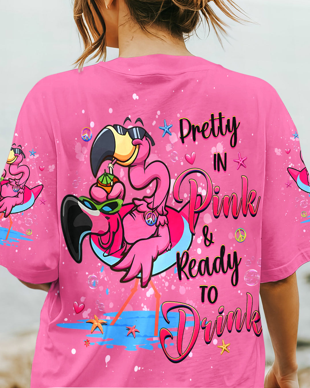 PRETTY IN PINK FLAMINGO ALL OVER PRINT - YHHG2307242