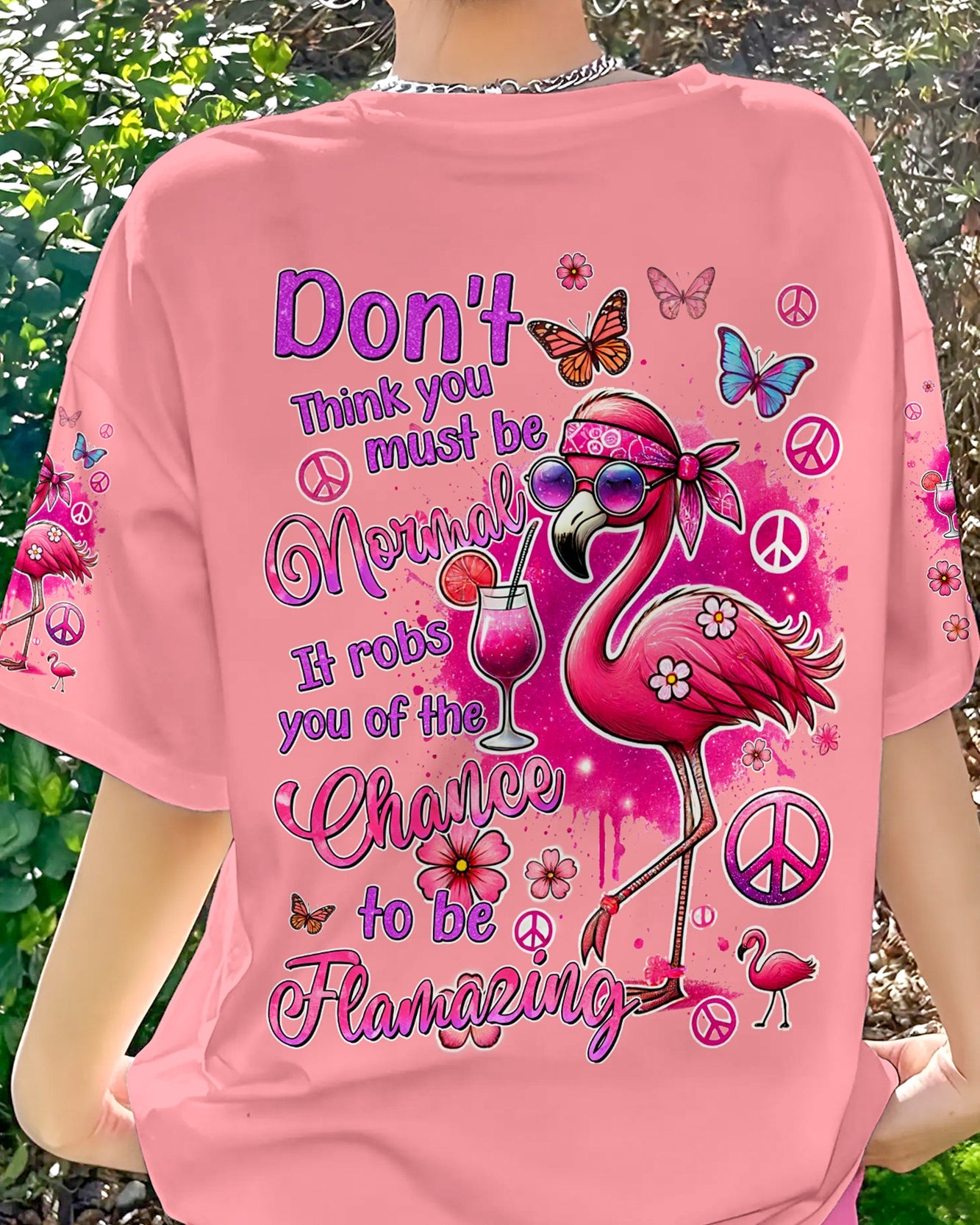 DON'T THINK YOU MUST BE NORMAL FLAMINGO ALL OVER PRINT - TYQY2106246